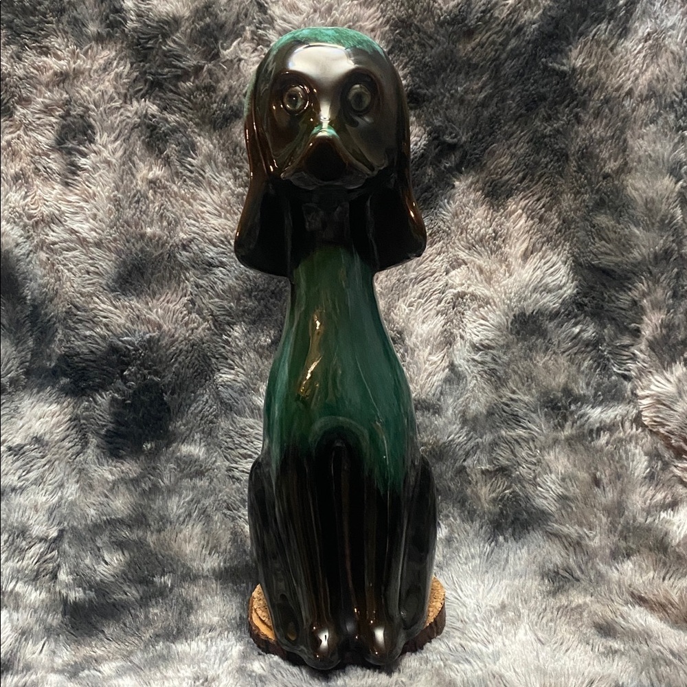 Dog Figure 13.5" Green Black Drip Pet Lovers